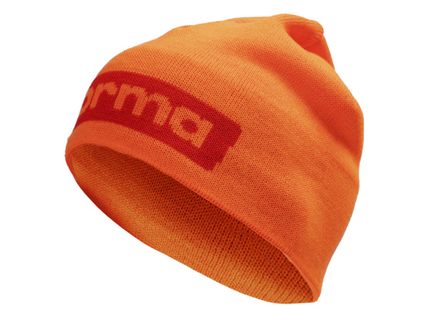 Norma Lue oransje Varm og komfortabel lue med vevd logo 