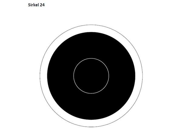 Feltfigur Sirkel 24 Maks avstand 250 m 