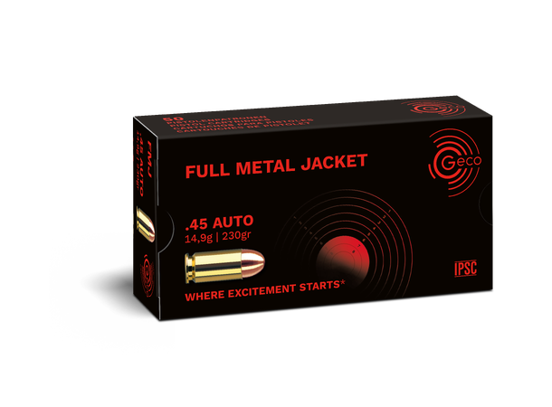 GECO .45 Auto 230 gr FMJ Pistolpatroner av høy kvalitet 