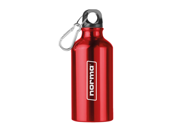 Norma vannflaske i aluminium Rød vannflaske 400 ml, med Norma logo 