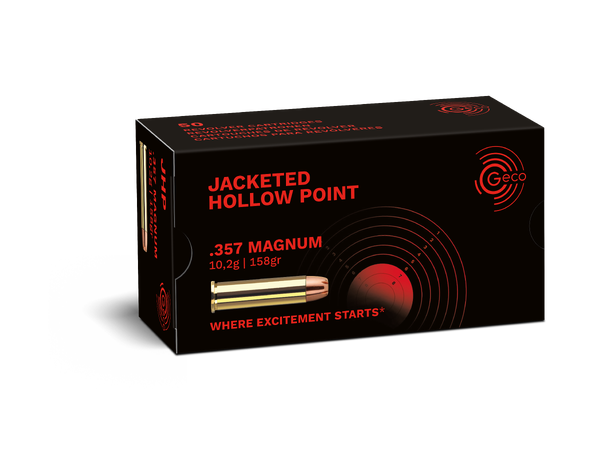GECO .357 Mag 158gr JHP Revolverpatroner av høy kvalitet 