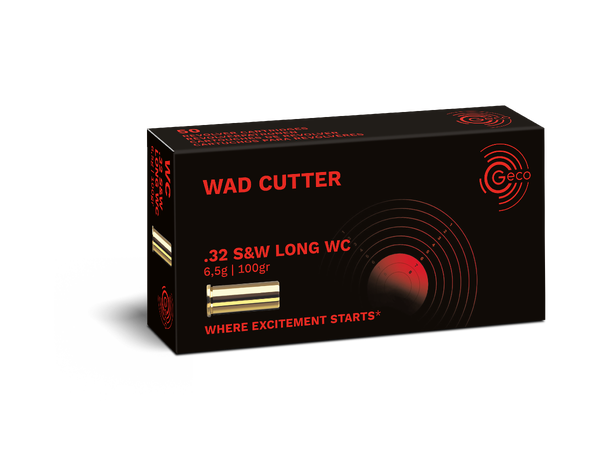 GECO .32 S&W Long 100gr Wad Cutter Revolverpatroner av høy kvalitet 