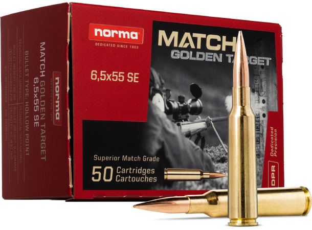 Norma Golden Target 6,5x55 120gr / 7,8g Patroner, kulevekt 7,8g / 120gr 