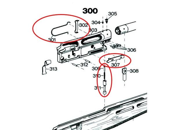 Sauer 200STR delepakke 6,5 Deler til låskasse, fra .22LR til 6,5 