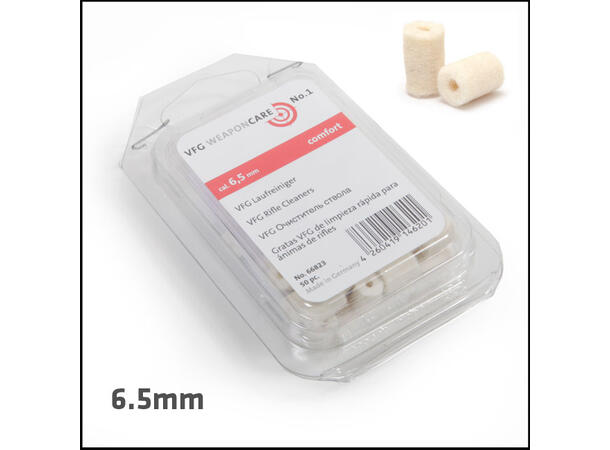 VFG Pussepropper kal 6,5 mm 50-pakning Boks a 50 propper 