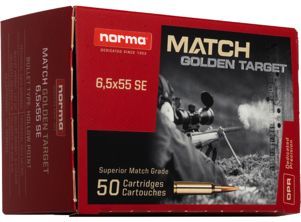 Norma Golden Target 6,5x55 130gr / 8,4g Patroner, kulevekt 8,4 g / 130 gr 
