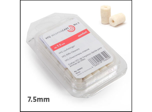 VFG Pussepropper kal 7,5 mm/.30 50-pakn Boks a 50 propper 